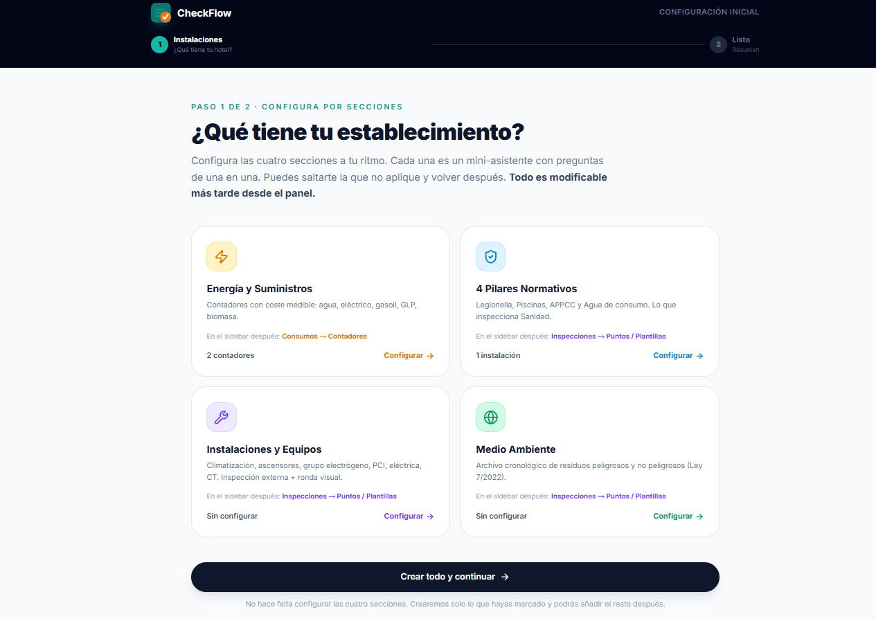 Wizard de configuración inicial