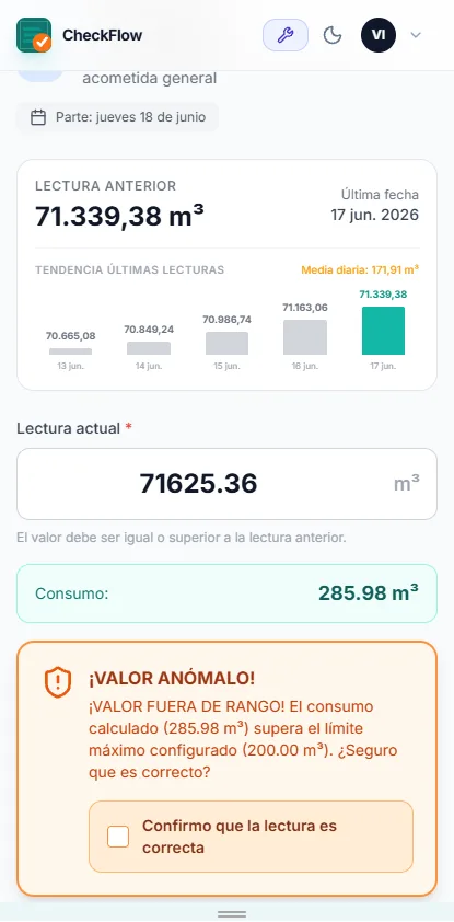 Escudo de sensatez ante valor anómalo